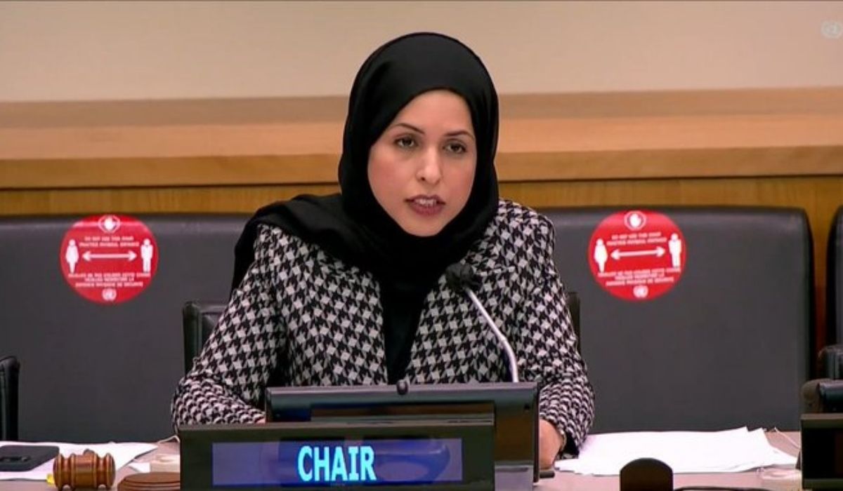 HE Sheikha Alya Ahmed bin Saif Al-Thani during the general debate